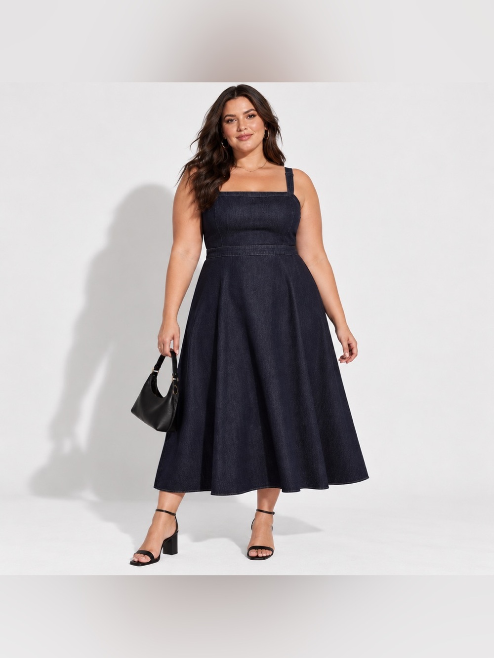Torrid Studio Dress Womens 16 Denim A Line Midi New